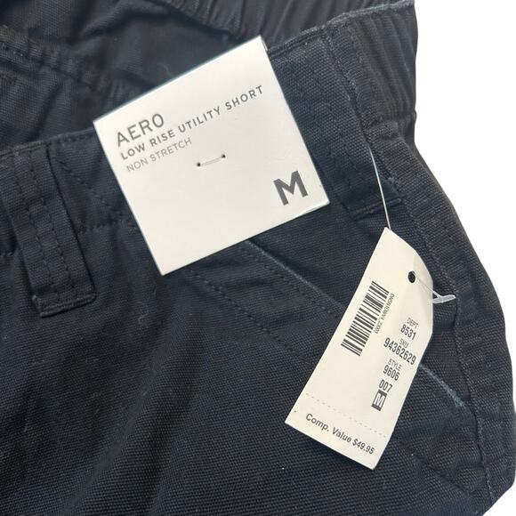 NEW Aeropostale Low Rise Utility Short Shorts Black Cotton Mini Casual Size M - Picture 2 of 6